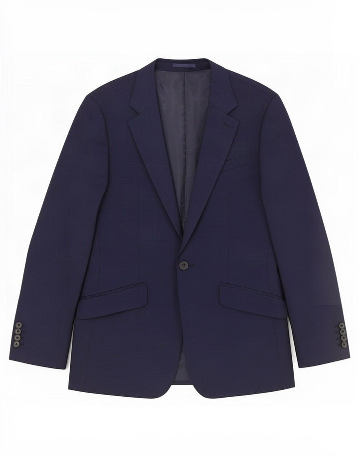 Reiss Mens 1 Button Blazer Jacket UK 36 Small Navy Blue Wool