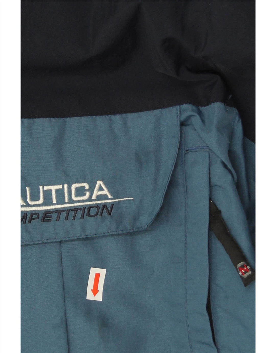 Nautica Mens Hooded Utility Jacket UK 38 Medium Blue Colourblock Polyester