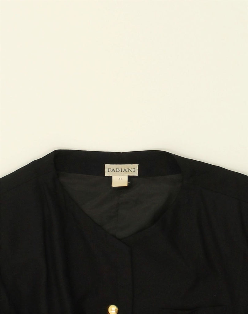 FABIANI Womens Shirt IT 44 Medium Black Viscose | Vintage Fabiani | Thrift | Second-Hand Fabiani | Used Clothing | Messina Hembry 