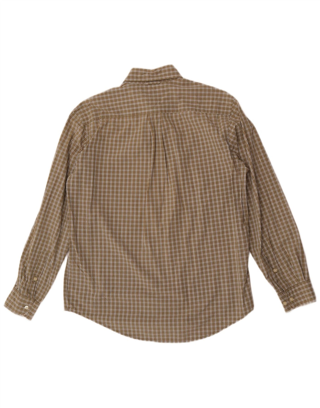 Tommy Hilfiger Mens Shirt Medium Khaki Check Cotton