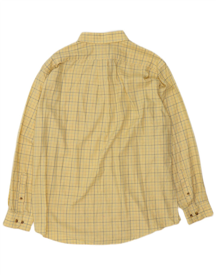 L.L.Bean Mens Shirt Large Yellow Check Cotton