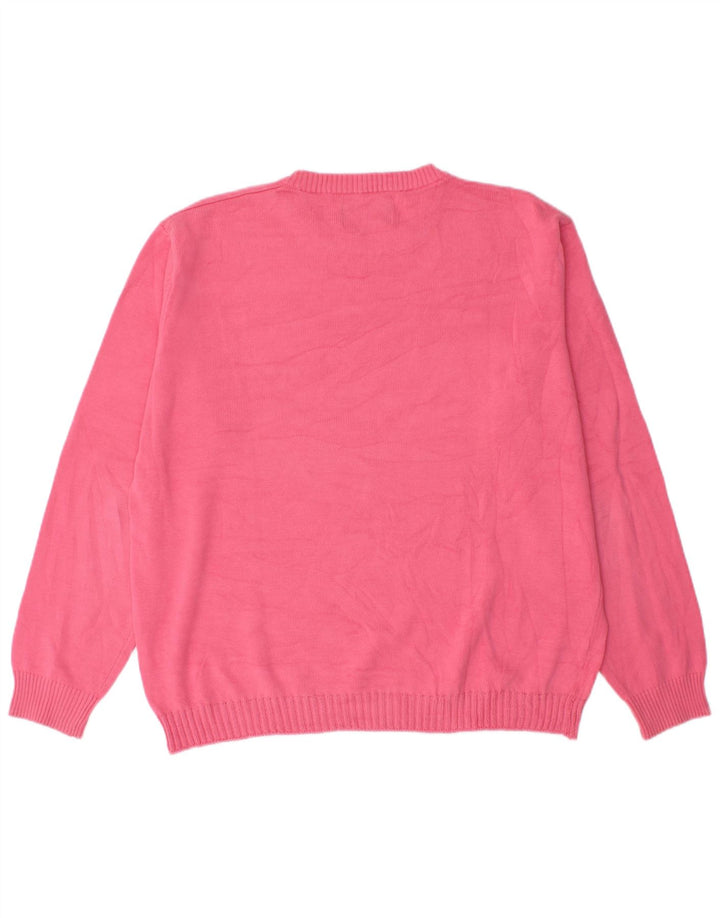 Marlboro Classics Mens Crew Neck Jumper Sweater Large Pink Cotton