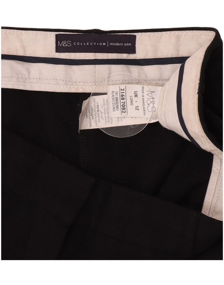 Marks & Spencer Womens Modern Slim Suit Trousers UK 12 Medium W30 L31 Black