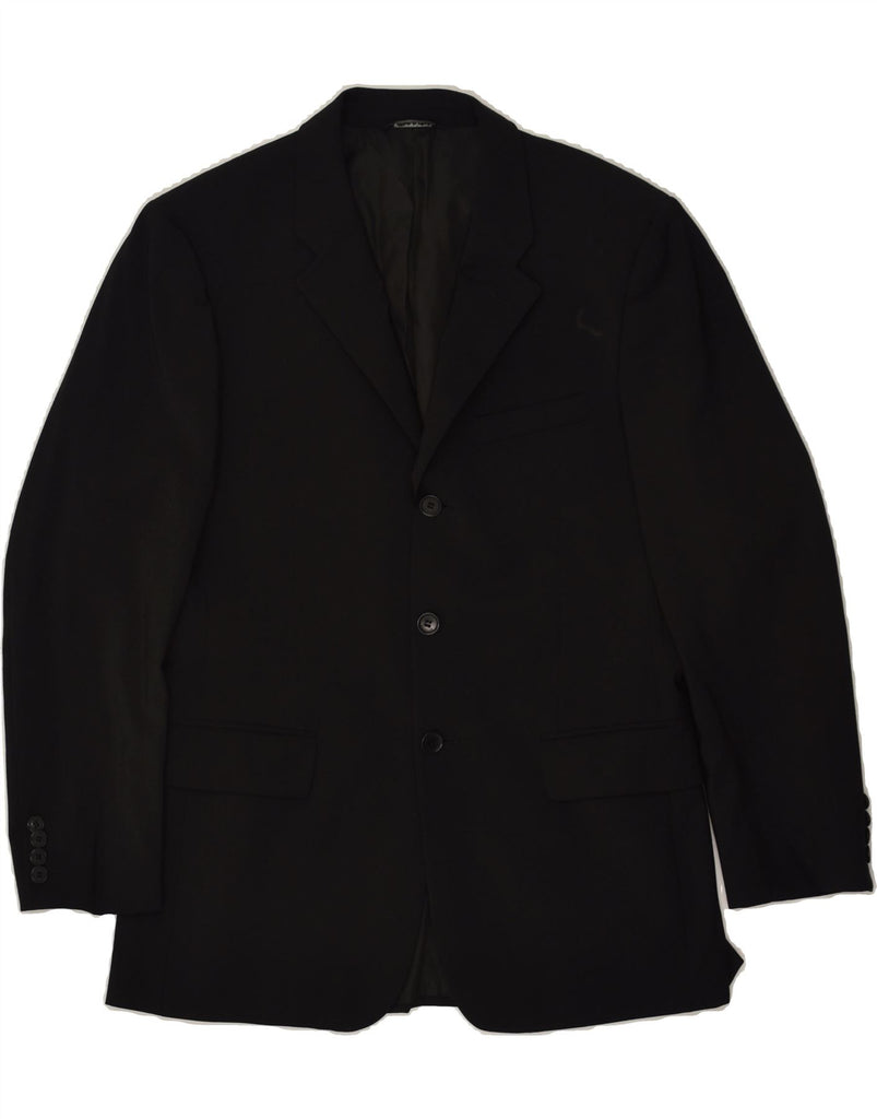 VERSUS VERSACE Mens 3 Button Blazer Jacket IT 48 Medium Black Wool | Vintage Versus Versace | Thrift | Second-Hand Versus Versace | Used Clothing | Messina Hembry 