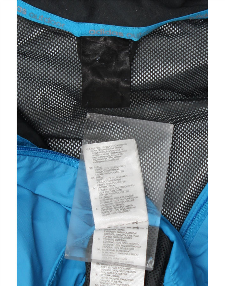 Adidas Mens Hooded Rain Jacket UK 40 Large Blue Nylon