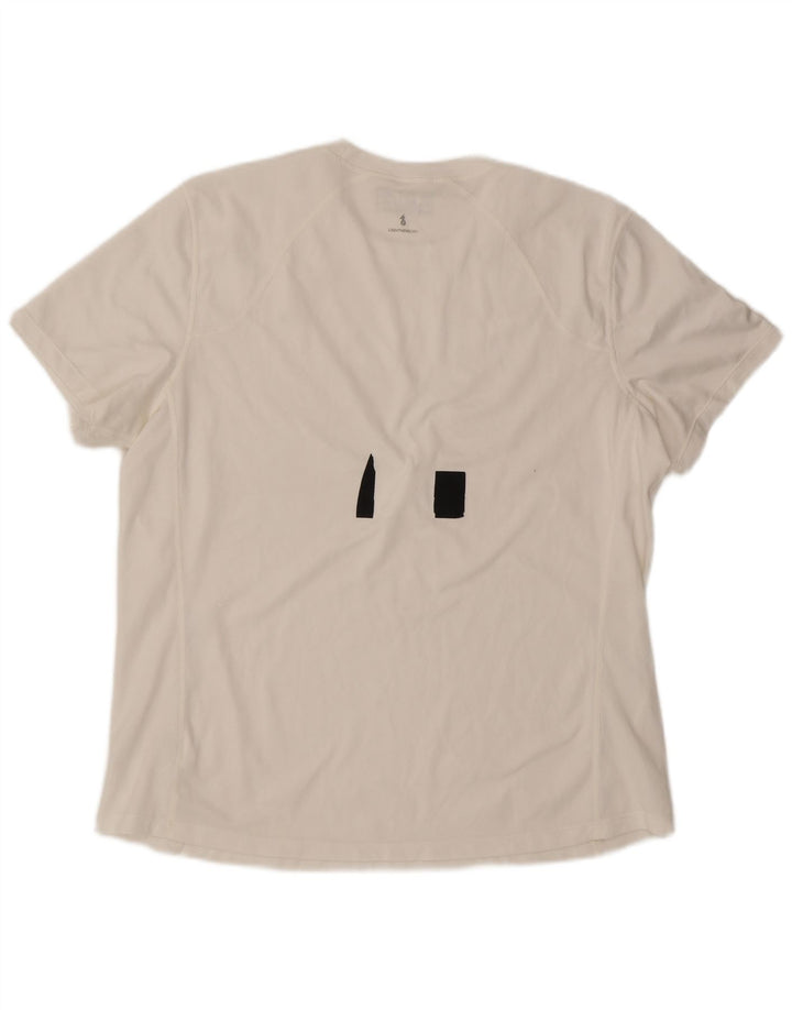 New Balance Mens T-Shirt Top XL White Colourblock Polyester
