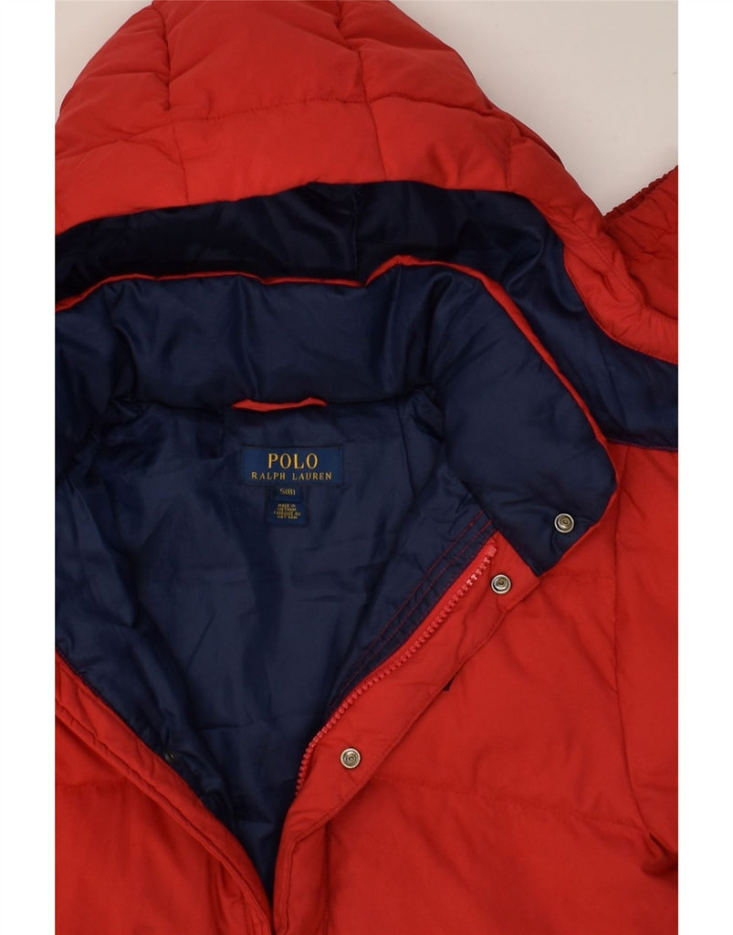 POLO RALPH LAUREN Boys Hooded Padded Jacket 7-8 Years Small Red | Vintage Polo Ralph Lauren | Thrift | Second-Hand Polo Ralph Lauren | Used Clothing | Messina Hembry 