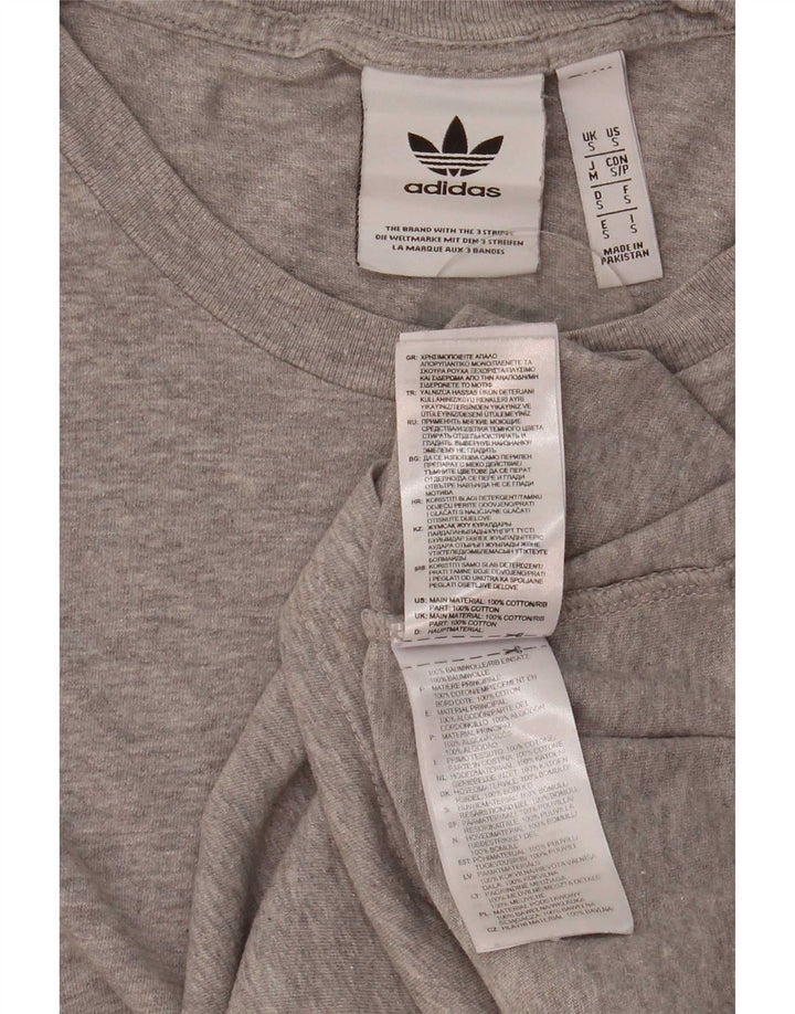 Adidas Mens T-Shirt Top Small Grey Cotton