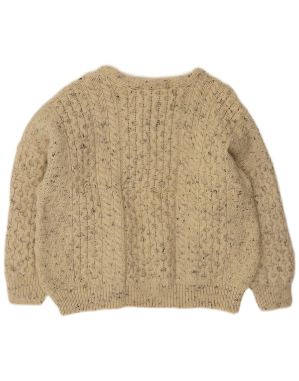 Irish Homecraft Womens Boat Neck Jumper Sweater UK 18 XL Beige Flecked