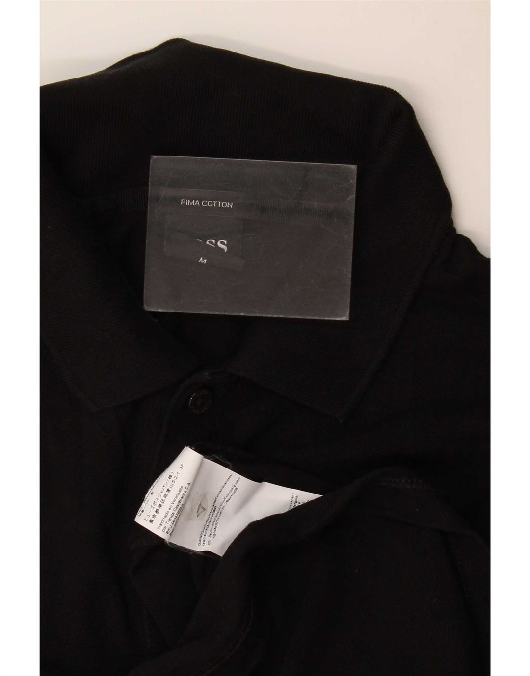 Hugo Boss Mens Polo Shirt Medium Black Cotton