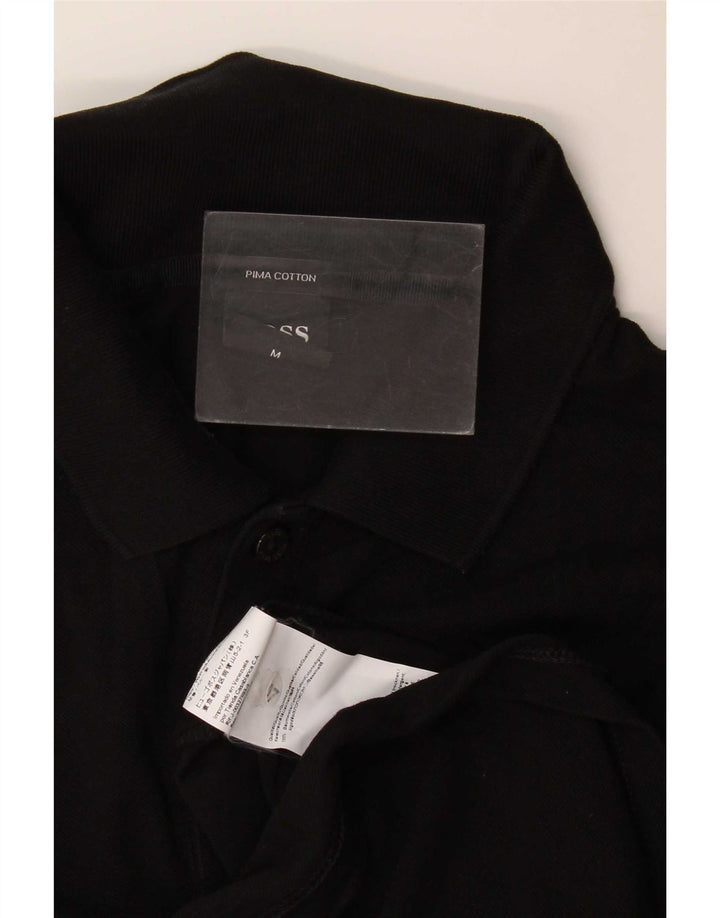 Hugo Boss Mens Polo Shirt Medium Black Cotton