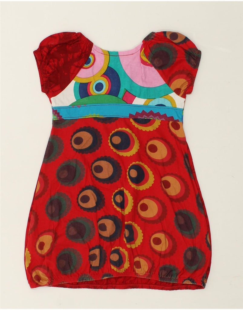 DESIGUAL Girls Bubble Dress 5-6 Years Red Geometric Cotton | Vintage Desigual | Thrift | Second-Hand Desigual | Used Clothing | Messina Hembry 