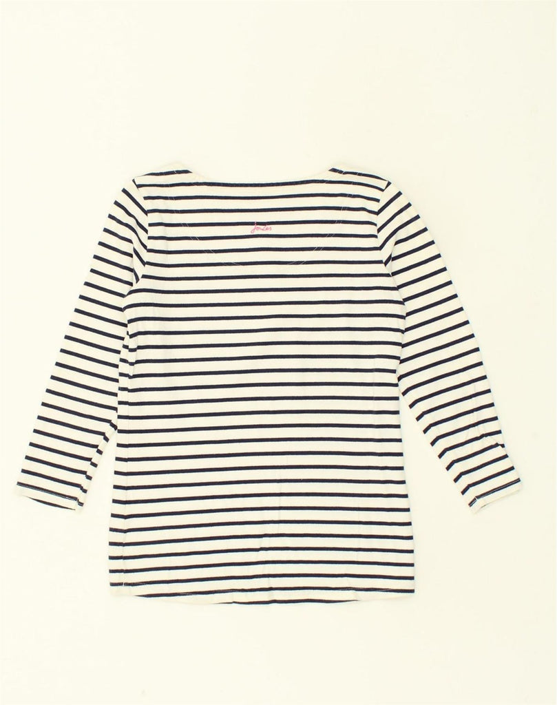 JOULES Womens Top Long Sleeve UK 8 Small  White Striped Cotton | Vintage Joules | Thrift | Second-Hand Joules | Used Clothing | Messina Hembry 