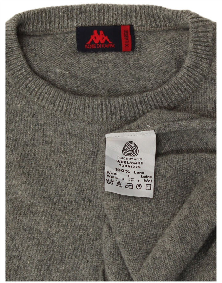 Kappa Mens Crew Neck Jumper Sweater XL Grey Wool
