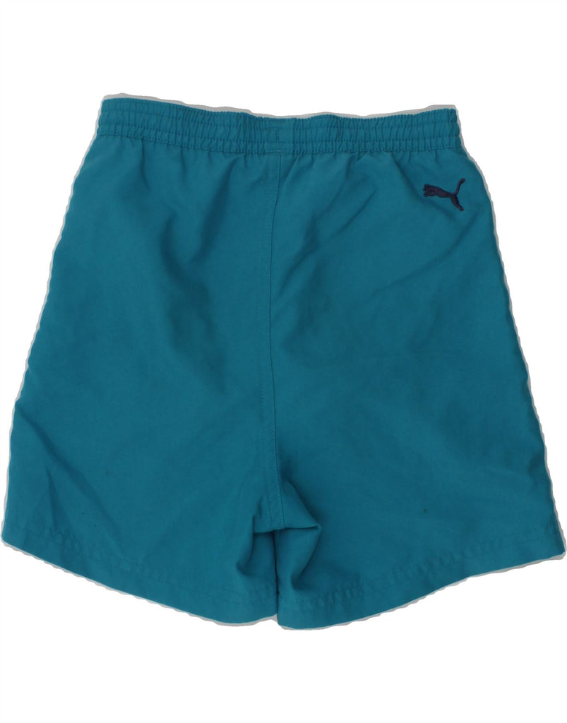 PUMA Boys Graphic Sport Shorts 5-6 Years Turquoise | Vintage Puma | Thrift | Second-Hand Puma | Used Clothing | Messina Hembry 