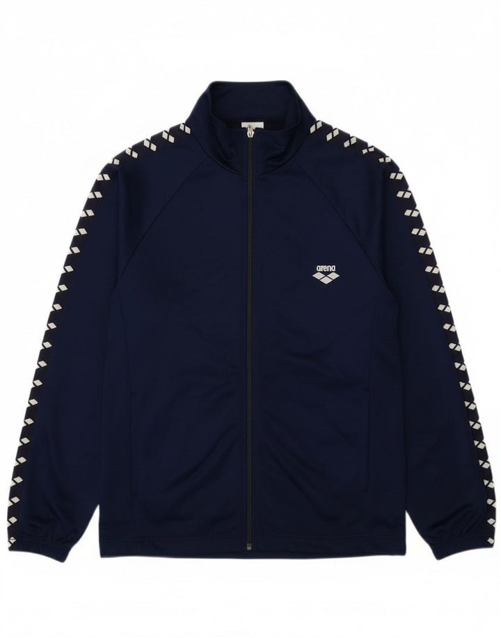 Arena Mens Graphic Tracksuit Top Jacket Small Navy Blue
