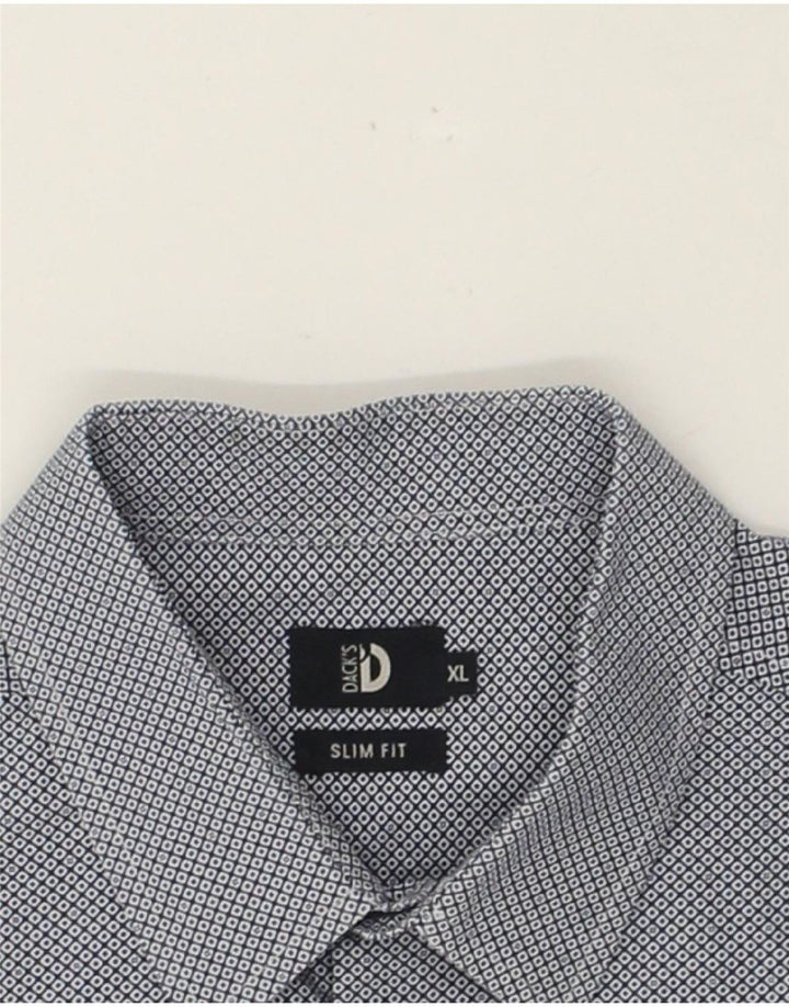 DACK'S Mens Slim Fit Shirt XL Blue Check Cotton Vintage Dack's and Second-Hand Dack's from Messina Hembry 