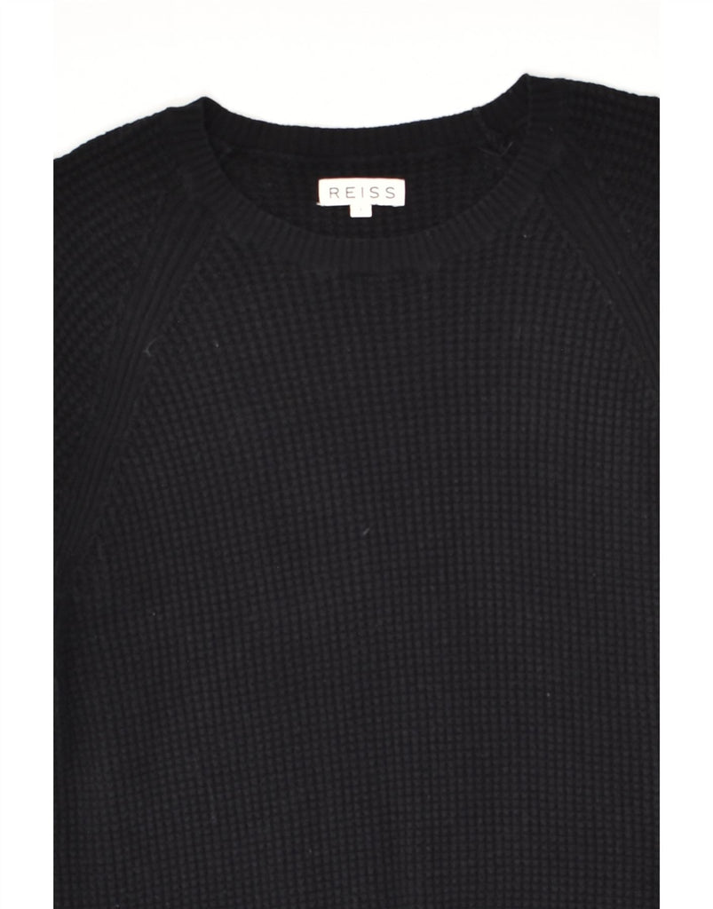 REISS Mens Crew Neck Jumper Sweater Small Black Cotton | Vintage Reiss | Thrift | Second-Hand Reiss | Used Clothing | Messina Hembry 