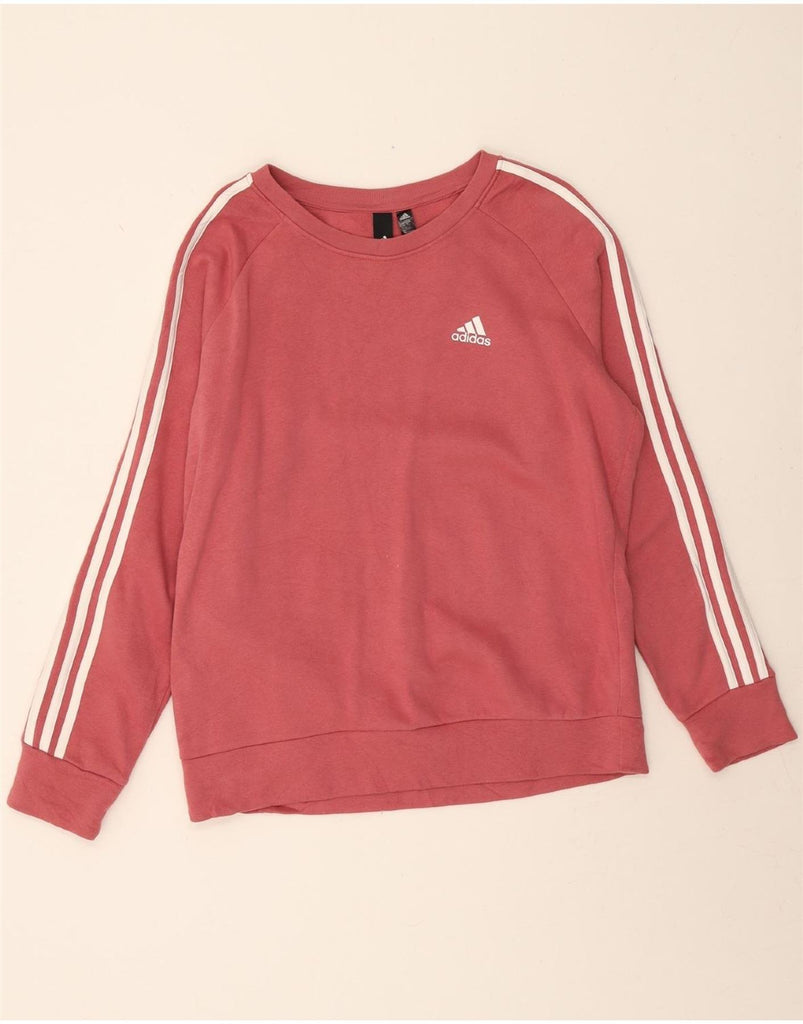 ADIDAS Womens Sweatshirt Jumper UK 16/18 Large Pink Cotton Vintage Adidas and Second-Hand Adidas from Messina Hembry 