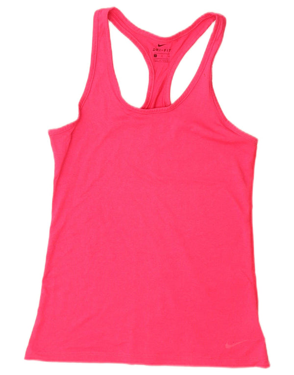 Nike Womens Dri Fit Vest Top UK 8 Small Pink Polyester