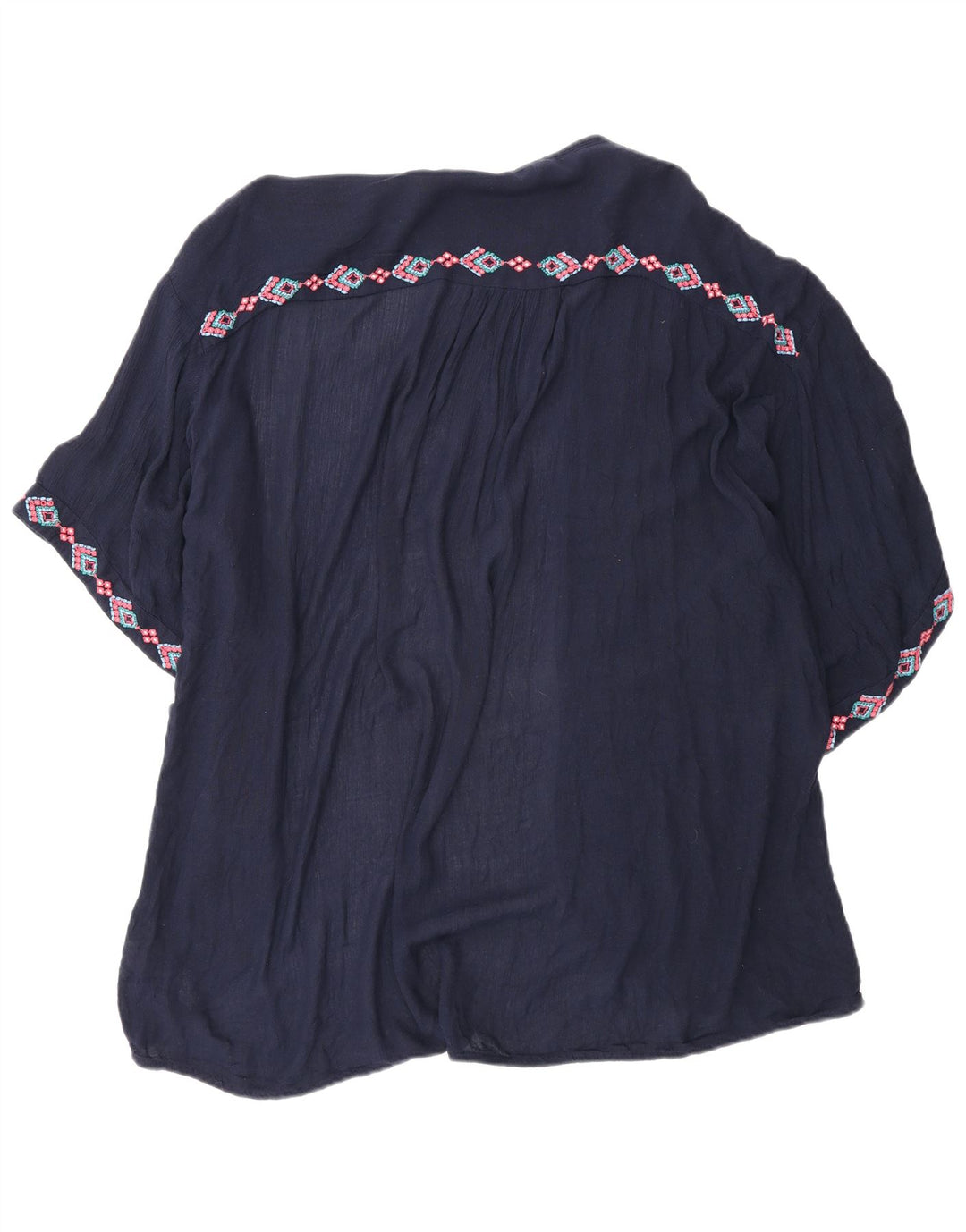 Fat Face Womens Oversized Cardigan Top UK 14 Medium Navy Blue Geometric