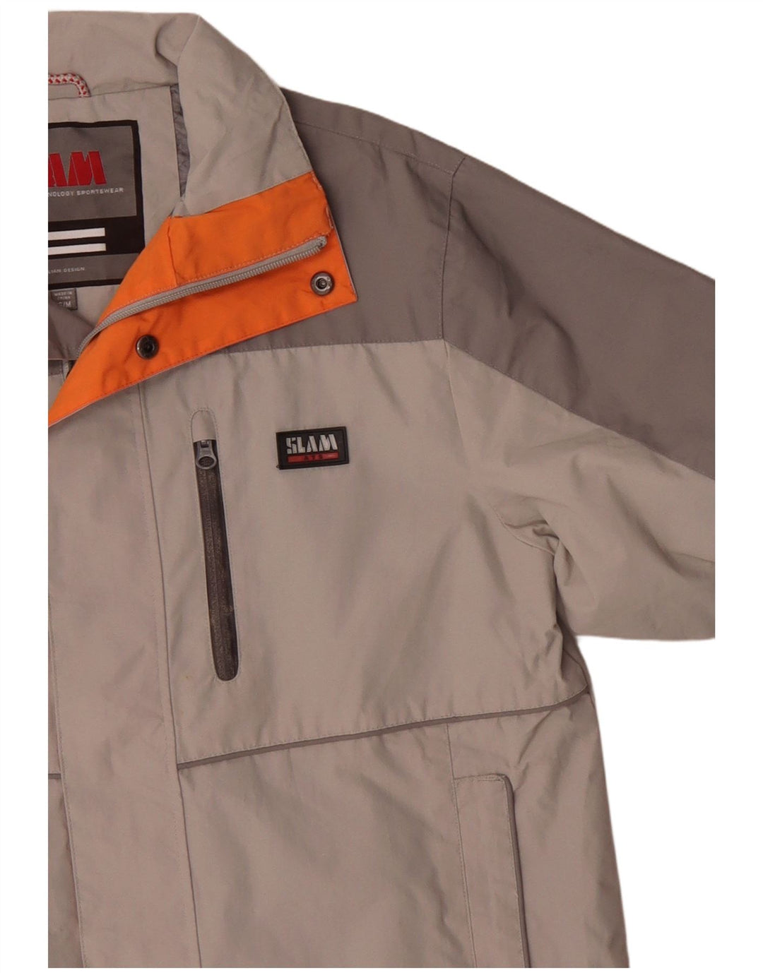 Slam Mens Windbreaker Jacket UK 36 Small Grey Colourblock Polyamide