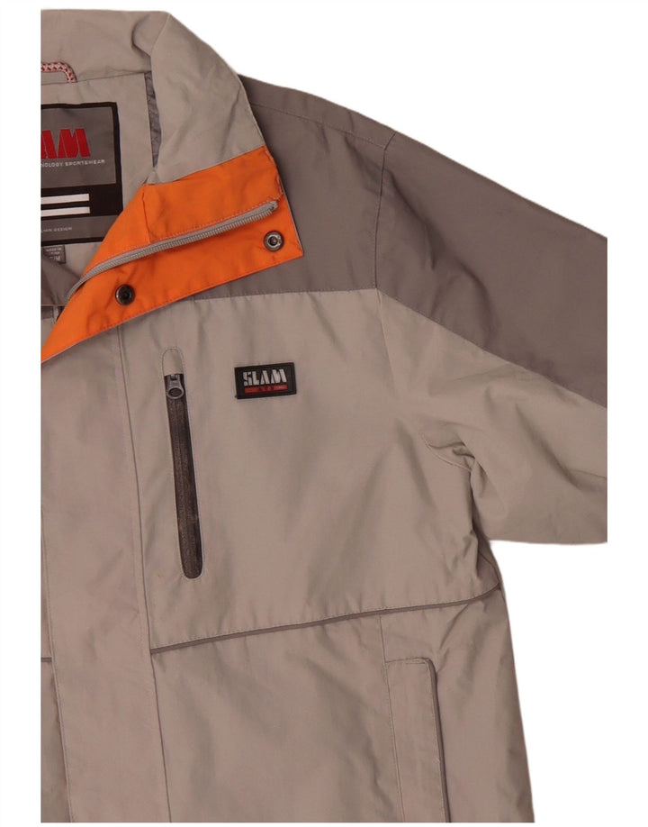 Slam Mens Windbreaker Jacket UK 36 Small Grey Colourblock Polyamide