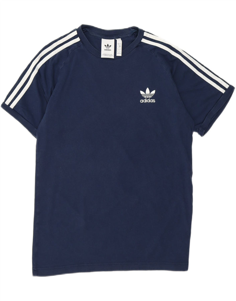 ADIDAS Mens T-Shirt Top Medium Navy Blue Cotton Vintage Adidas and Second-Hand Adidas from Messina Hembry 