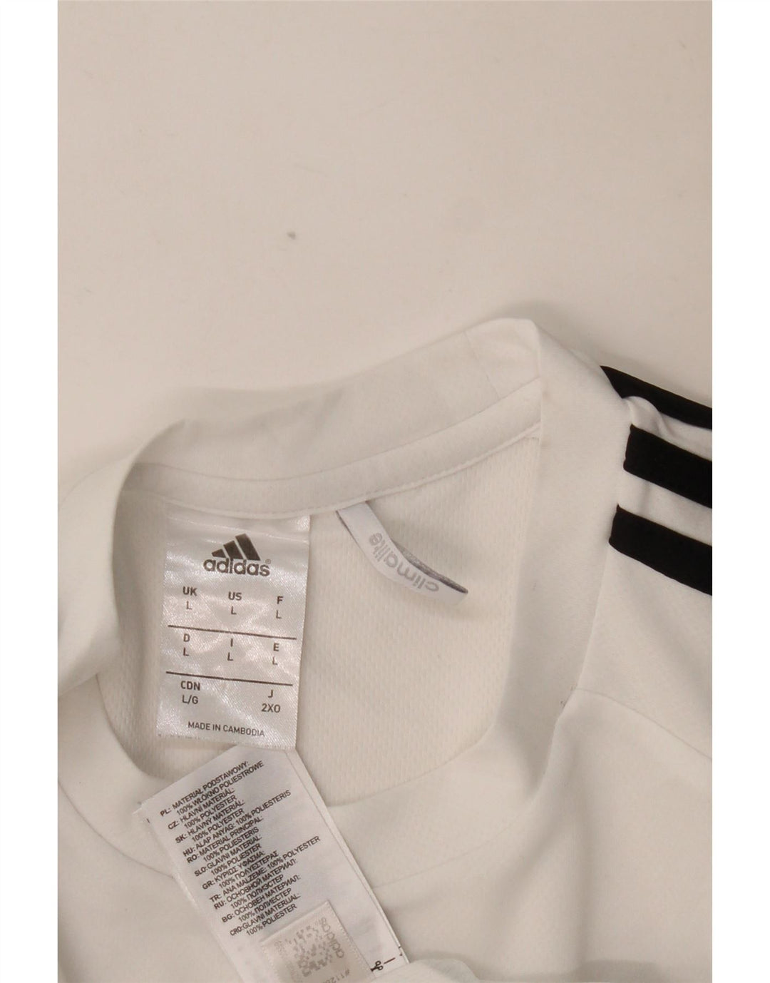 ADIDAS Mens Climalite T-Shirt Top Large White Colourblock Polyester