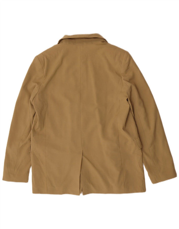 Topshop Womens Double Breasted Blazer Jacket UK 12 Medium Beige Polyester