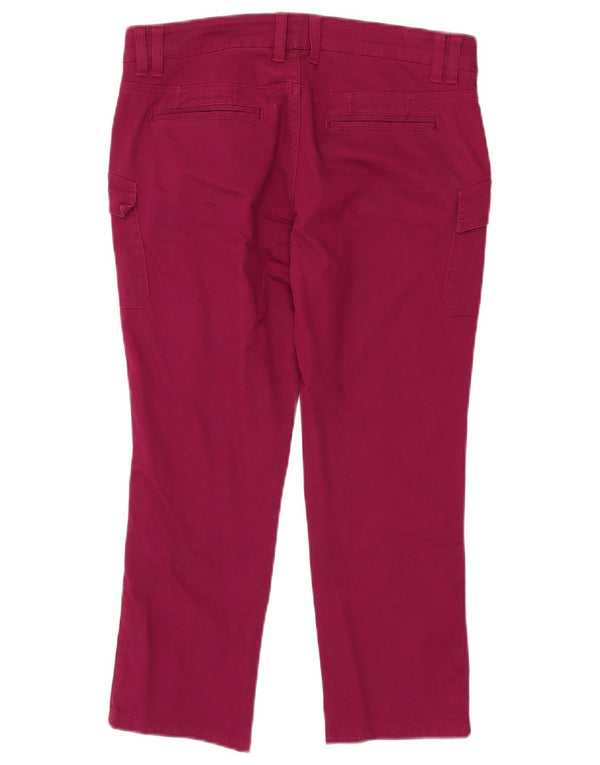 White Stuff Womens Crop Straight Casual Trousers UK 10 Small W32 L23 Pink