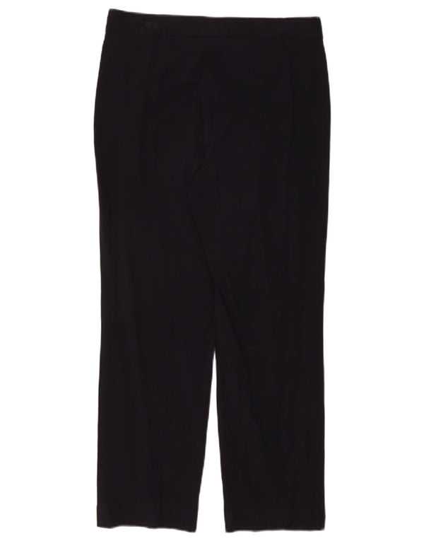 Marks & Spencer Womens Casual Trousers UK 10 Small W30 L26 Navy Blue