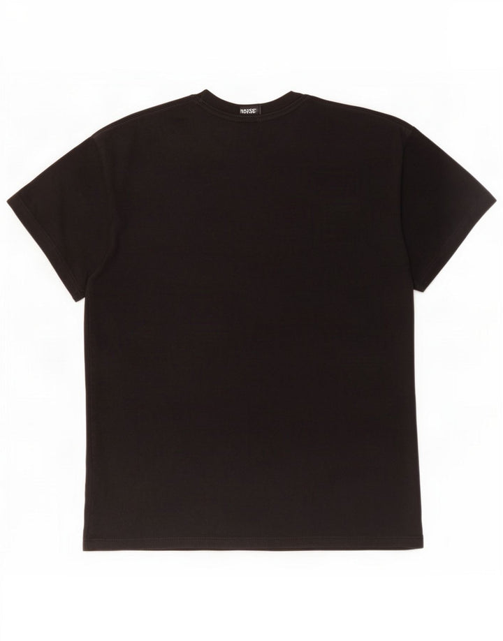 Pull & Bear Mens Graphic T-Shirt Top Medium Black Polyester