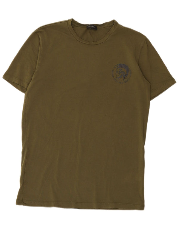 Diesel Mens T-Shirt Top Medium Khaki