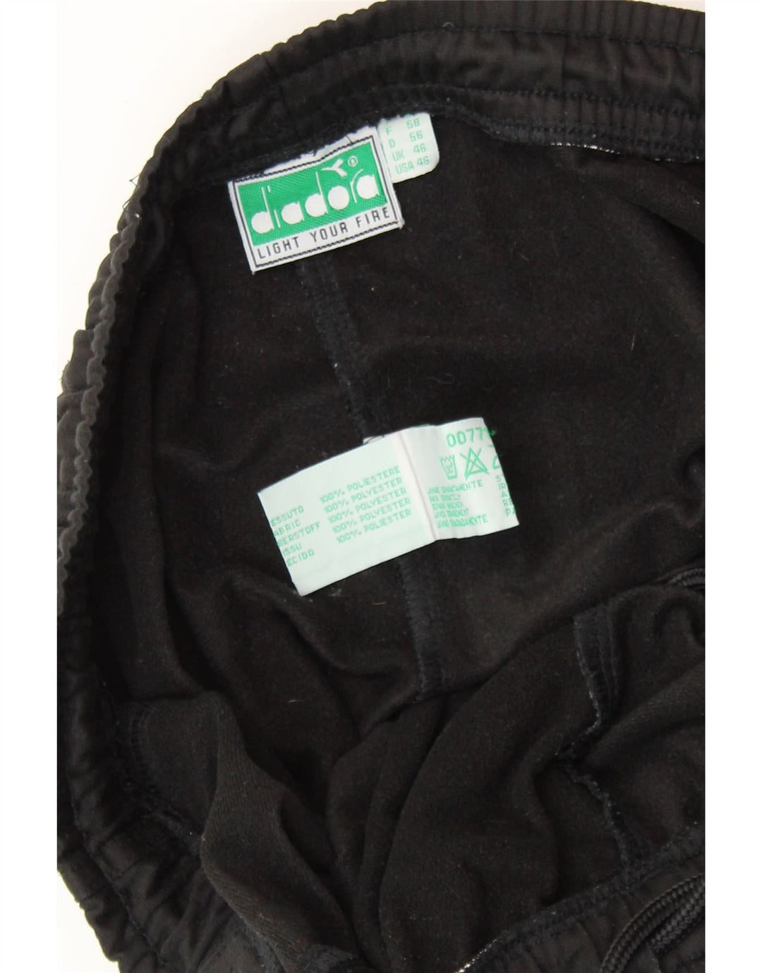 DIADORA Mens Tracksuit Trousers UK 46 XL Black Polyester