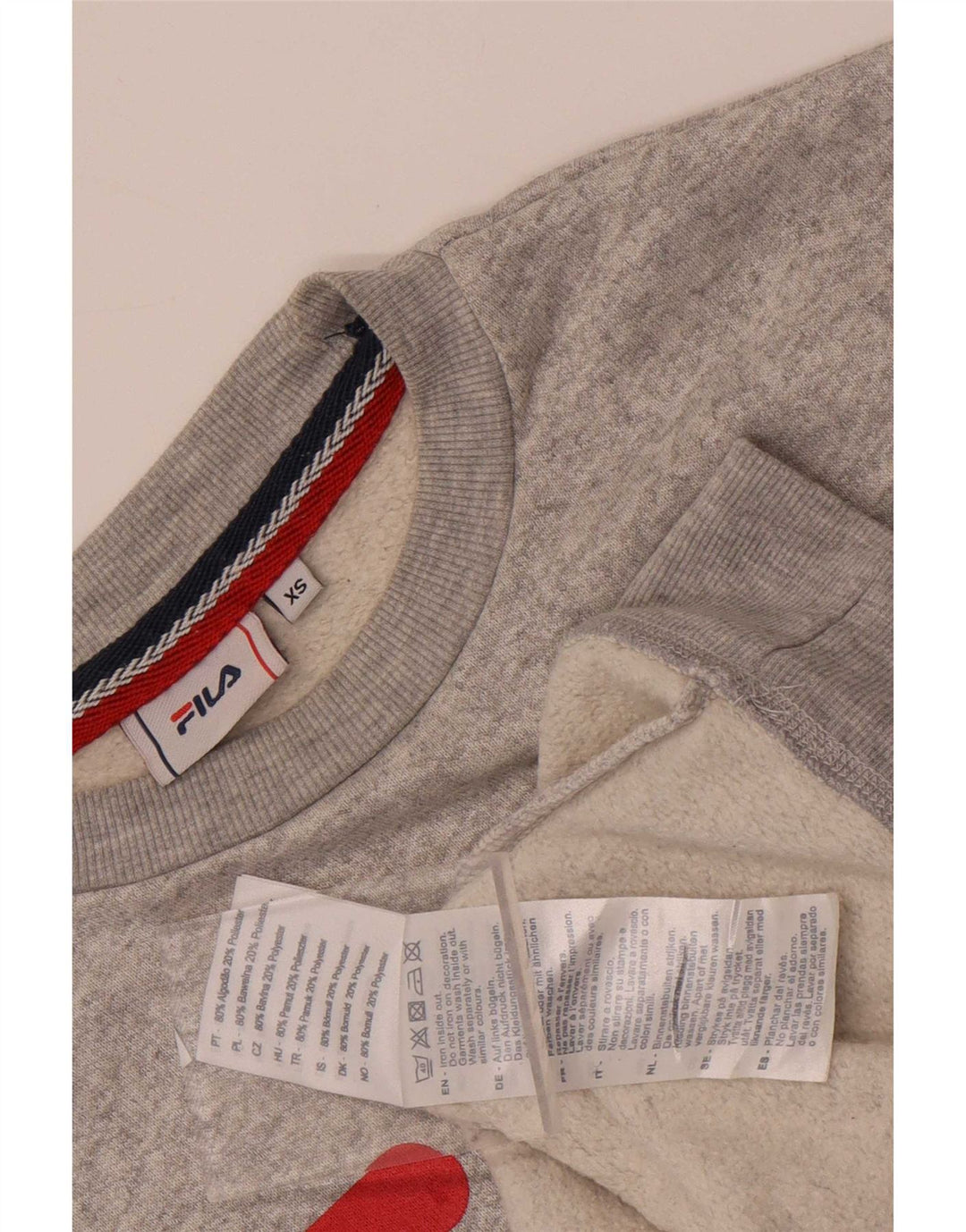 Fila Mens Graphic Sweatshirt Jumper XS Grey Flecked Cotton