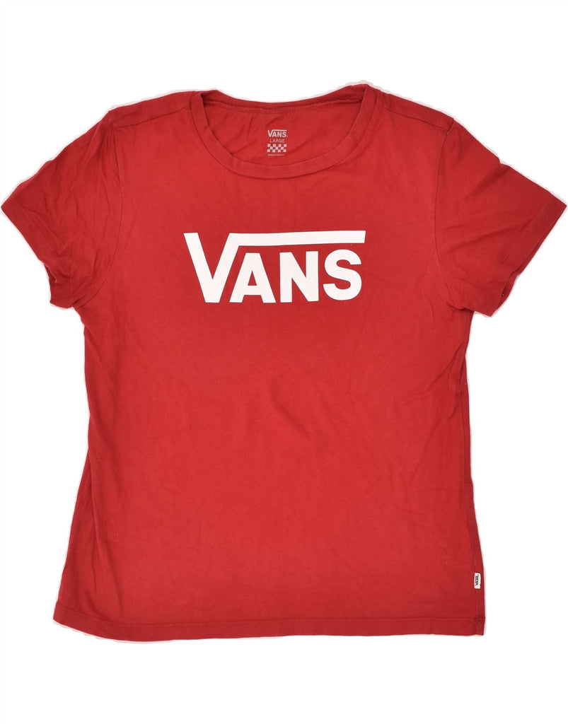 VANS Womens Graphic T-Shirt Top UK 14 Large Red Cotton | Vintage Vans | Thrift | Second-Hand Vans | Used Clothing | Messina Hembry 