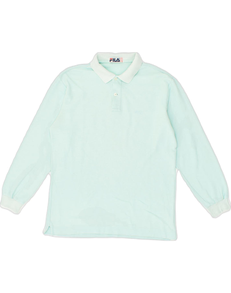 FILA Mens Long Sleeve Polo Shirt IT 46 Small Off White Cotton | Vintage Fila | Thrift | Second-Hand Fila | Used Clothing | Messina Hembry 