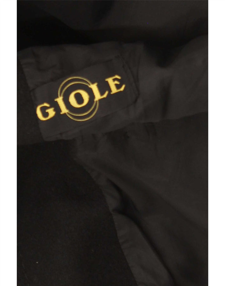 Giole Womens Double Breasted Coat UK 14 Medium Black