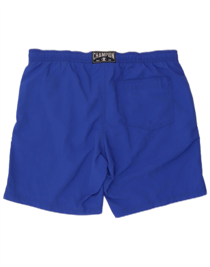 CHAMPION Mens Graphic Swimming Shorts 2XL  Blue Polyester
