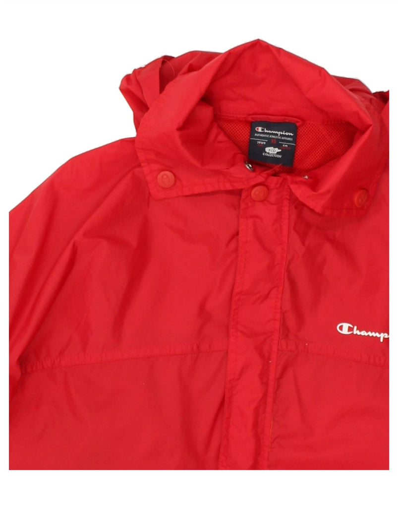 CHAMPION Boys Loose Fit Hooded Rain Jacket 5-6 Years XS Red Polyamide | Vintage Champion | Thrift | Second-Hand Champion | Used Clothing | Messina Hembry 