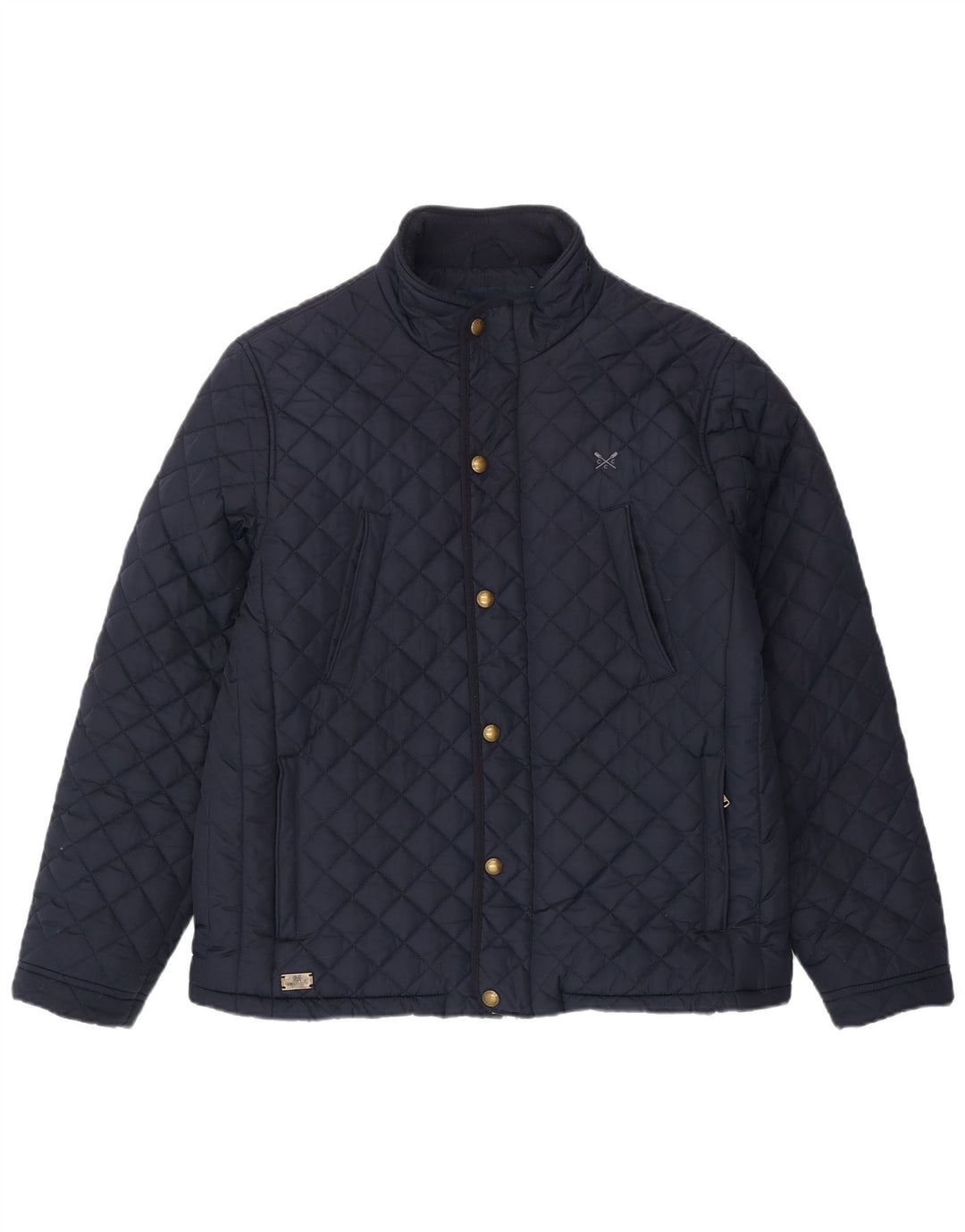 CREW CLOTHING Mens Quilted Jacket UK 42 XL Navy Blue Polyester