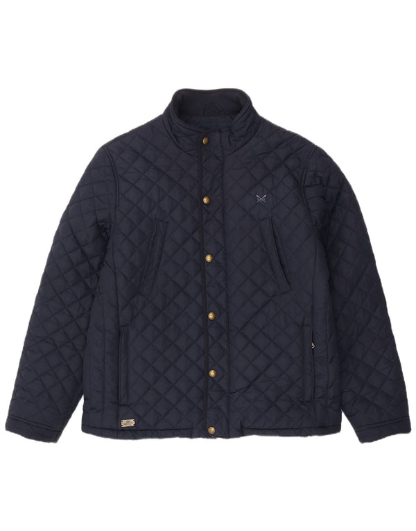 CREW CLOTHING Mens Quilted Jacket UK 42 XL Navy Blue Polyester