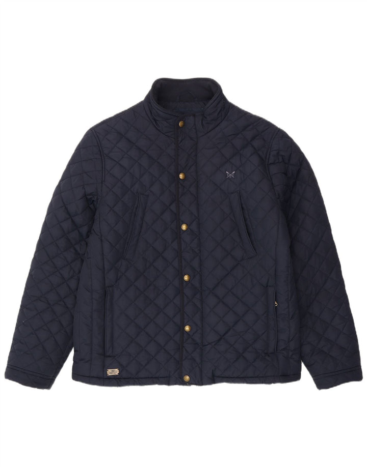 CREW CLOTHING Mens Quilted Jacket UK 42 XL Navy Blue Polyester