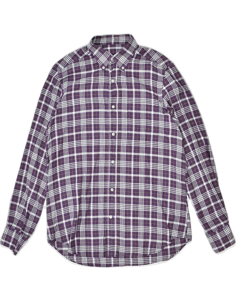 MASSIMO DUTTI Mens Shirt 2XL Purple Check | Vintage | Thrift | Second-Hand | Used Clothing | Messina Hembry 