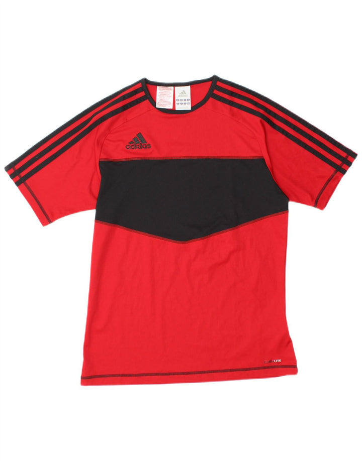 ADIDAS Mens Climalite T-Shirt Top XS Red Colourblock Polyester