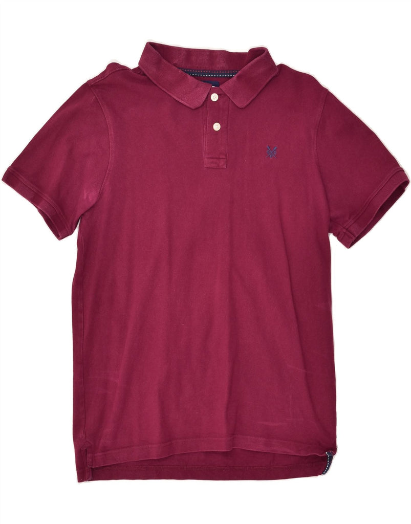 CREW CLOTHING Mens Polo Shirt Medium Burgundy Cotton | Vintage Crew Clothing | Thrift | Second-Hand Crew Clothing | Used Clothing | Messina Hembry 