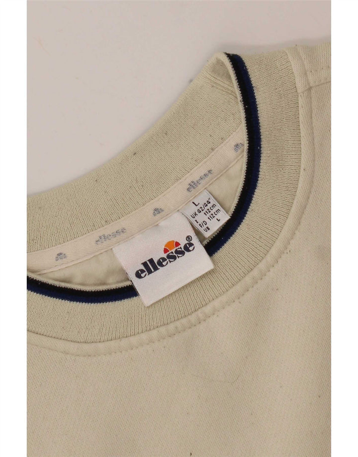 Ellesse Mens Graphic Sweatshirt Jumper UK 42/44 Large Beige