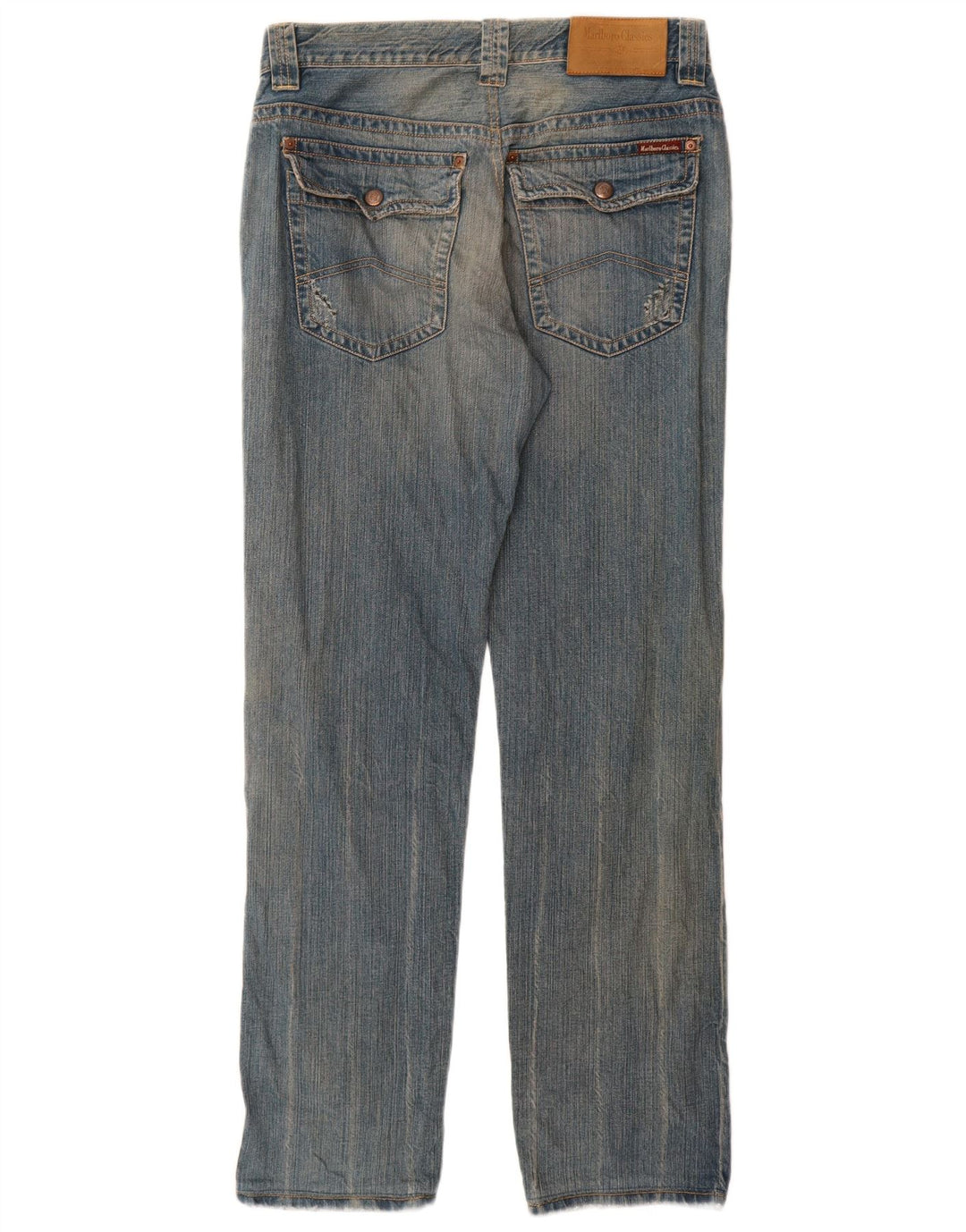 Marlboro Classics Mens Straight Jeans W34 L32 Blue Cotton