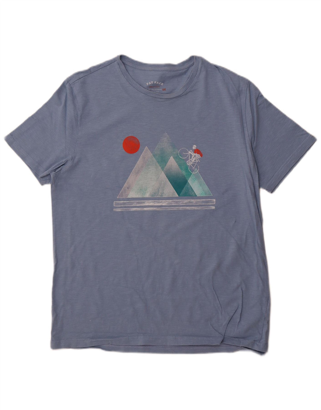 FAT FACE Mens Graphic T-Shirt Top XL Blue Flecked Cotton